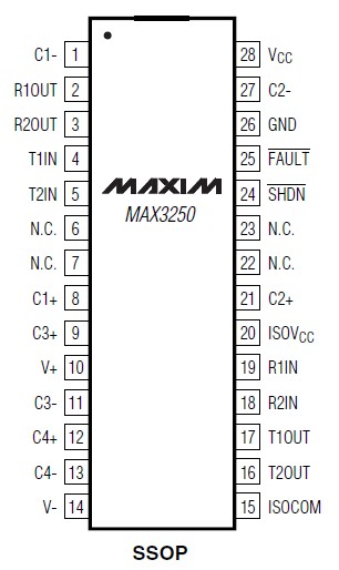 MAX3250EAI pin configuration