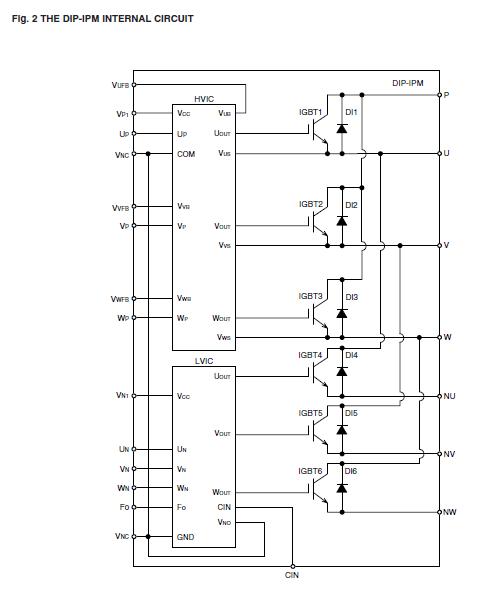 PS21962-4S internal circuit