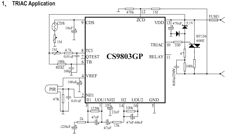 CS9803GP typical application circuit