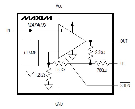 MAX4090EUT+T diagram