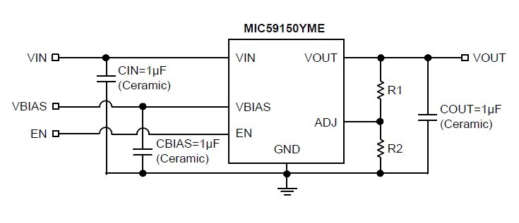 MIC59150YME Typical Application