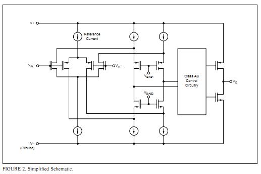 OPA4342UA simplified schematic