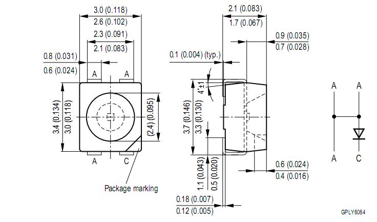 LYE6SF package dimensions