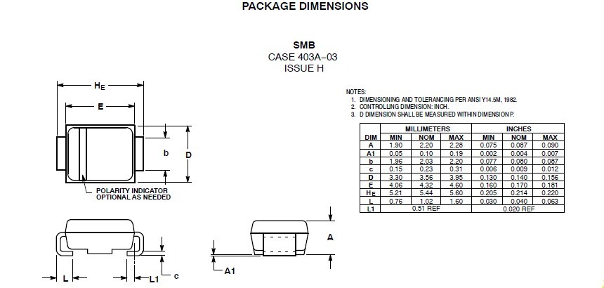 murs160t3g PACKAGE DIMENSIONS