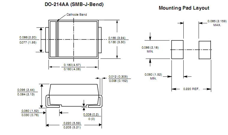 SMBJ11CA-E3/52 package dimensions