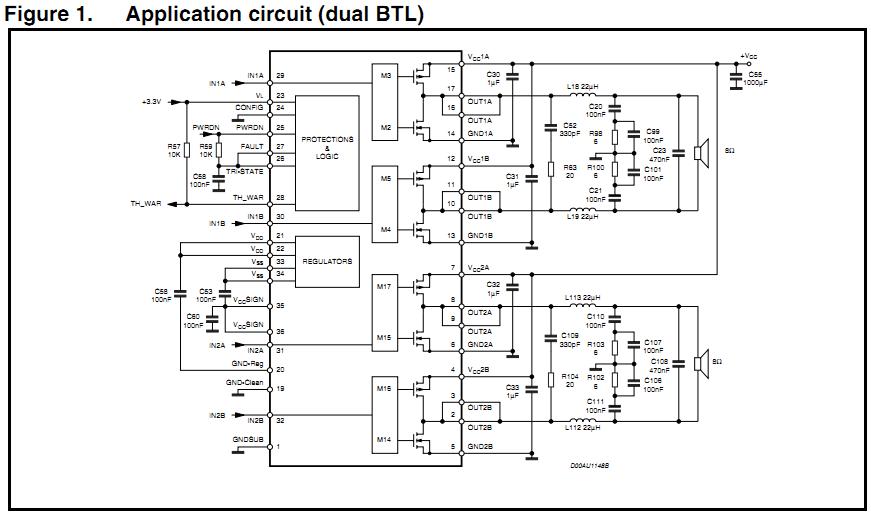 STA516B applications circuit