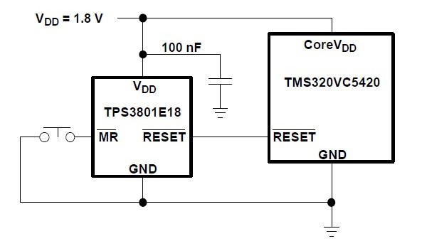 TPS3801K33DCKR typical applications circuit