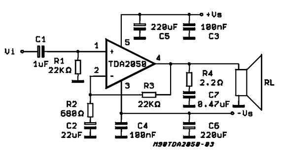 TDA2050A block diagram