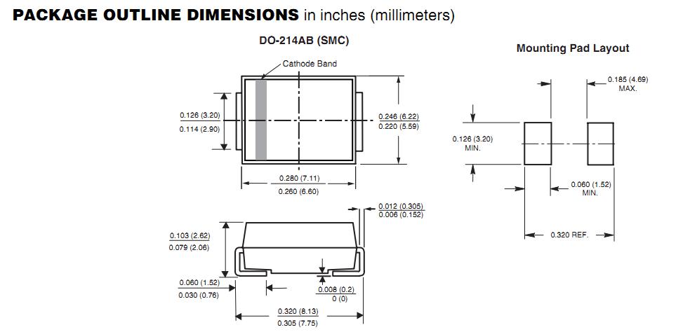 SS34 package outline dimensions