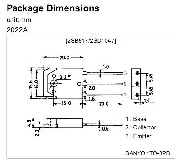 2SB817 package dimensions