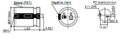 EKMM3B1VSN271MR25S package dimensions
