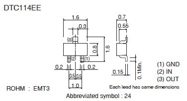 DTC114EETL Dimensions