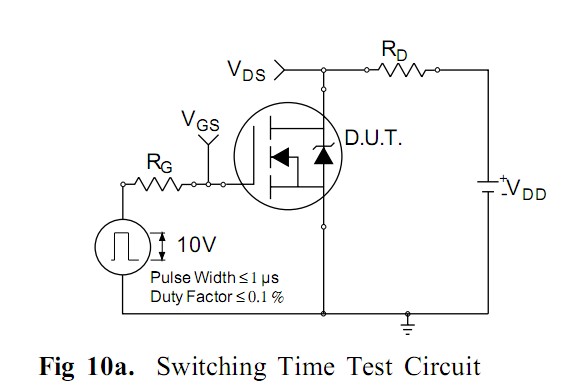 JANTX2N6798 switching time test circuit