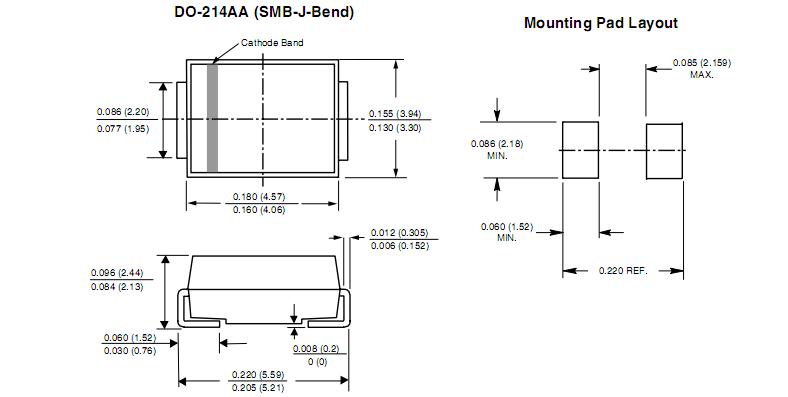 SMBJ33A package dimensions