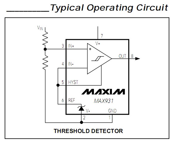 MAX931CSA+T typical operation circuit