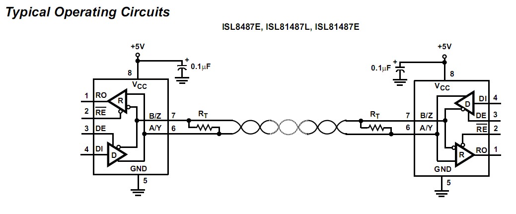 ISL81487LIBZ typical operation circuit