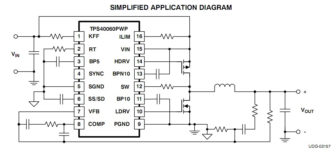 TPS40061PWPR application circuit