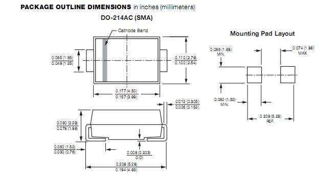 SMAJ18CA package dimensions