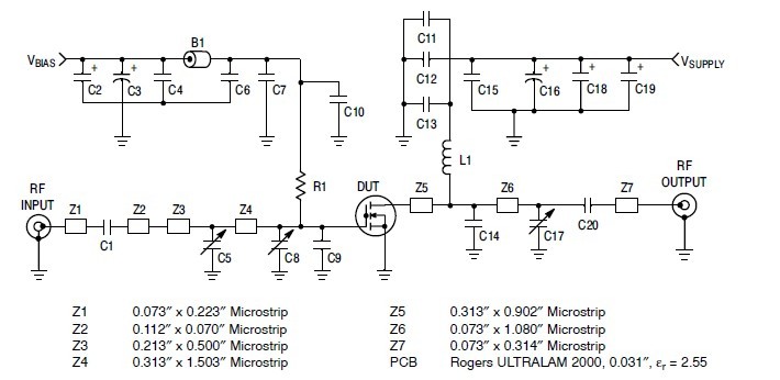 MW6S010GNR1 Test Circuit Schematic