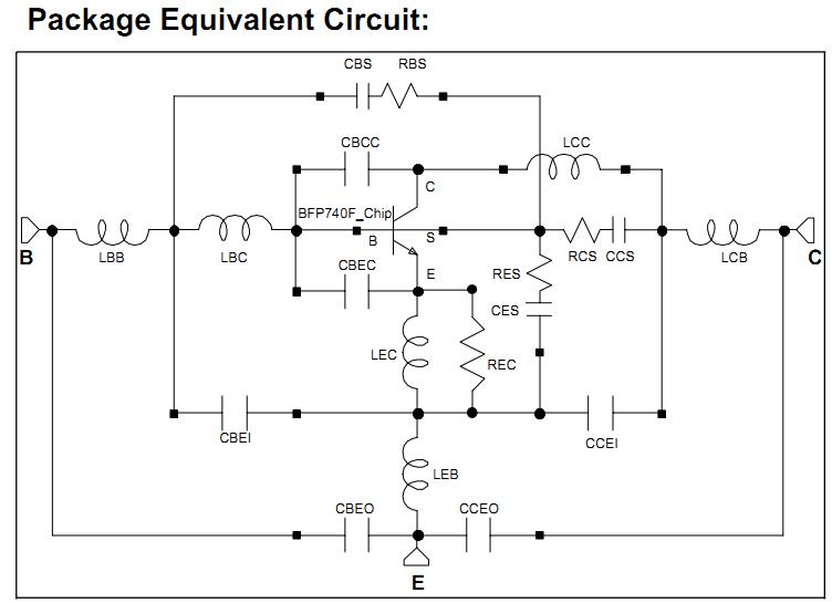 BFP740FE6327 package equivalent circuit