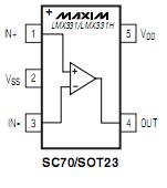 LMX331AXK+T pin configuration