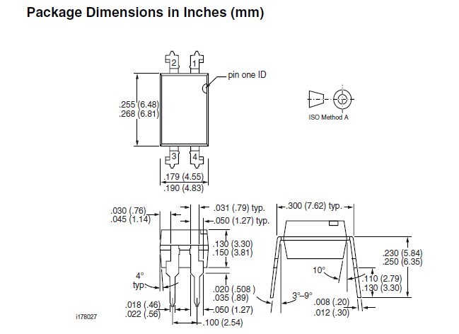 SFH618A-3X001 Package Dimensions