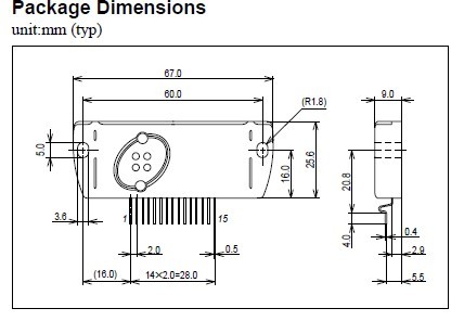 STK433-090 Package Dimensions
