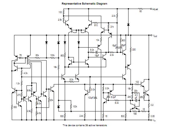 LM337D2T Representative Schematic Diagram