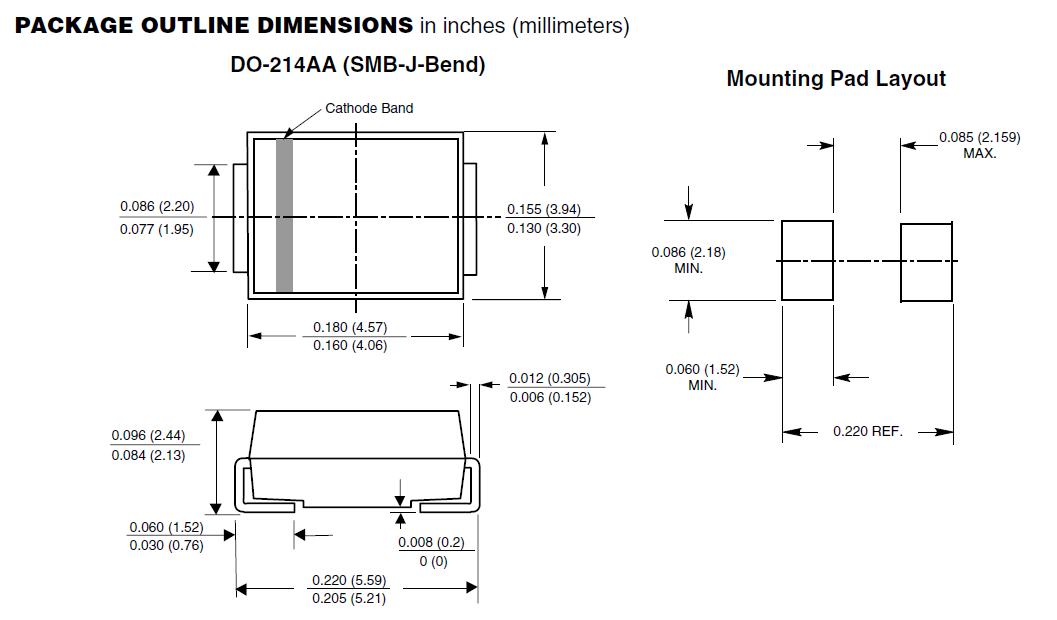SMBJ20CA dimensions