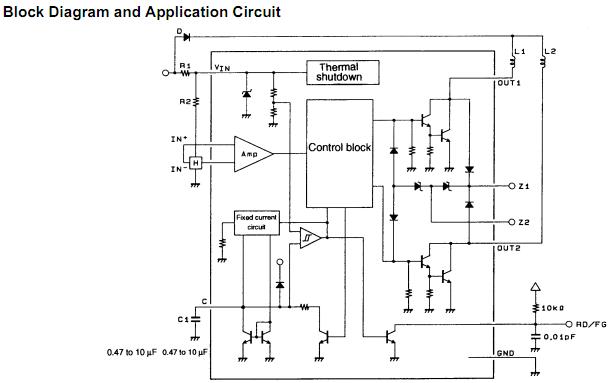 LB1667 block diagram and application circuit