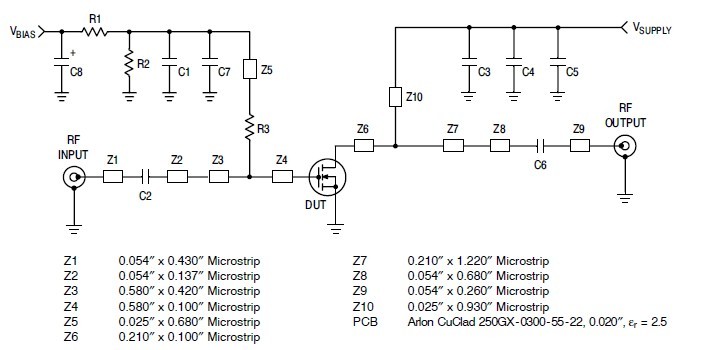 MW6S004NT1 Test Circuit Schematic