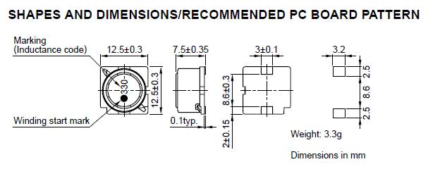 SLF7045T-150M1R1-PF shapes and dimensions