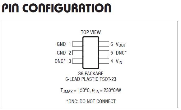 LT1790BIS6-2.5#TRPBF pin configuration