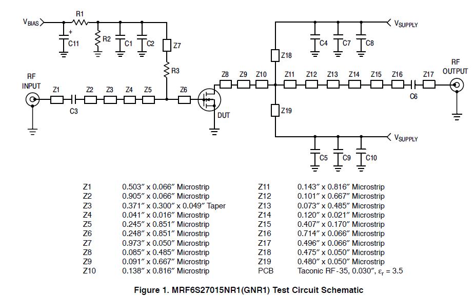 MRF6S27015GNR1 test circuit