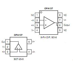 OPA137NA/3K pin configuration