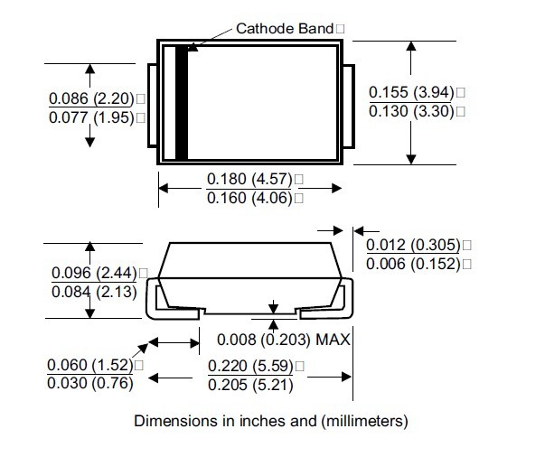 SMBJ200A dimensions