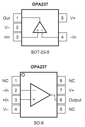 OPA237UA/2K5G4 pin configuration