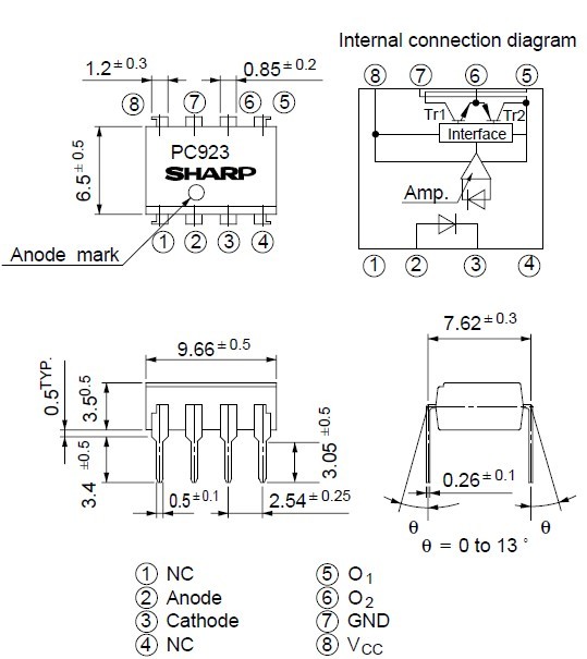 PC923 dimensions