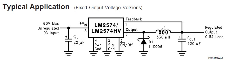 LM2574HVM typical application