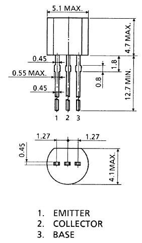 2SA970-GR dimensions