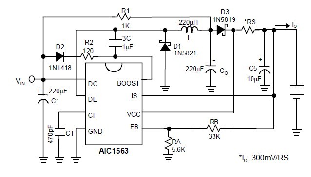 AIC1563CS TYPICAL APPLICATION CIRCUIT