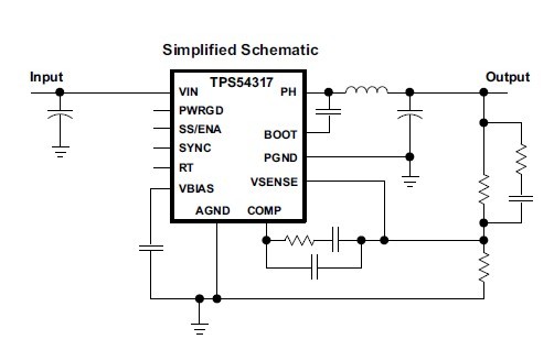 TPS54317RHFR simplified schematic