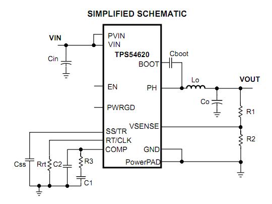 TPS54620RGYR simplified schematic