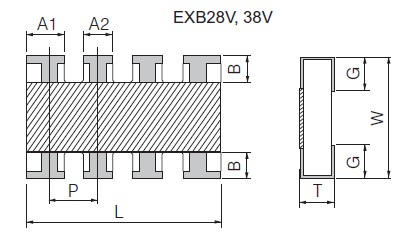 EXB-38V330JV dimensions
