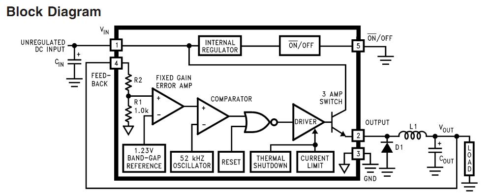 LM2576T-ADJ+ block diagrm