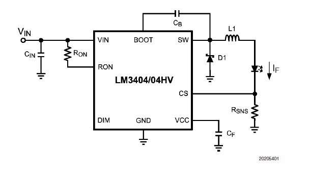 LM3404HVMRX+ Typical Application