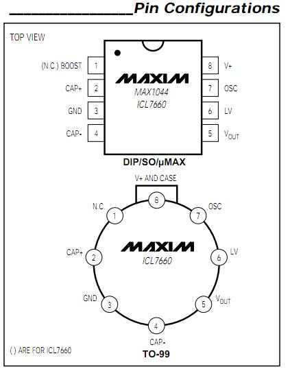 MAX1044CPA pin configuration