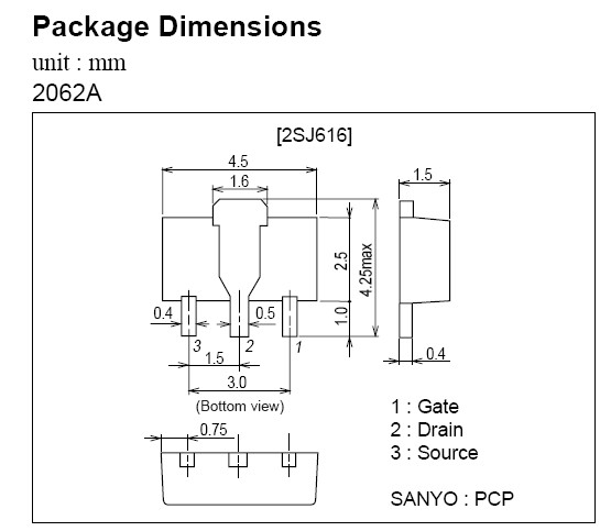 2SJ616 package dimensions