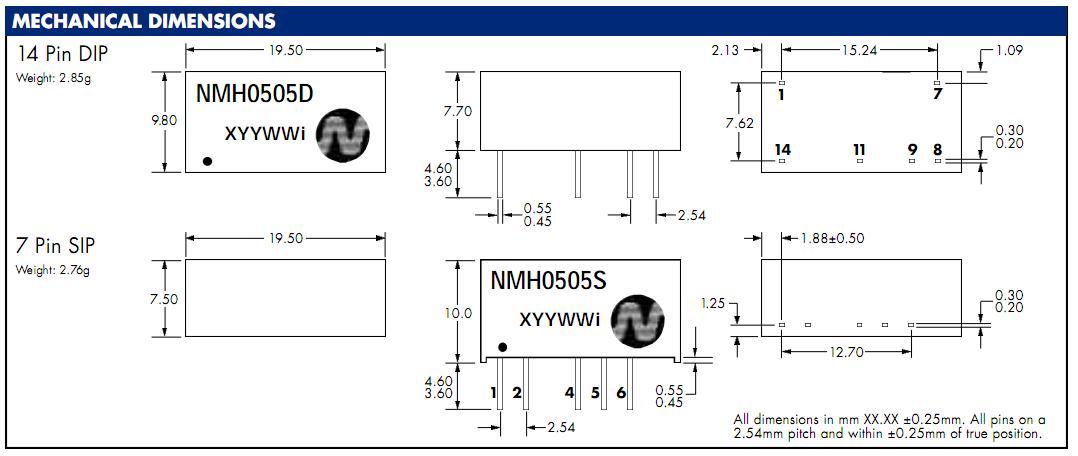 NMH0512D dimensions