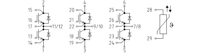 FS300R12KE3/AGDR-61 circuit diagram